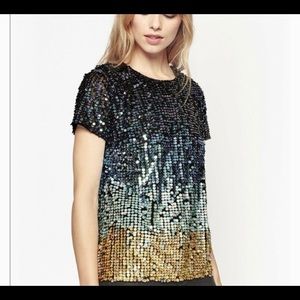 French Connection Size 6 Multi Color Sequi…